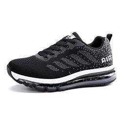 gojiang Laufschuhe Sportschuhe Herren Damen Straßenlaufschuhe Turnschuhe Modisch Atmungsaktiv rutschfest Sneakers Fitness Schuhe Blackwhite-35 von gojiang