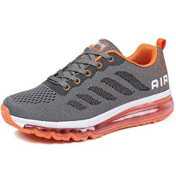 gojiang Laufschuhe Sportschuhe Herren Damen Straßenlaufschuhe Turnschuhe Modisch Atmungsaktiv rutschfest Sneakers Fitness Schuhe Grayorange-37 von gojiang