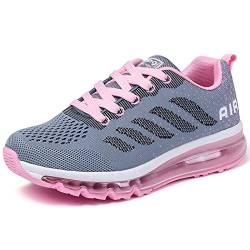 gojiang Laufschuhe Sportschuhe Herren Damen Straßenlaufschuhe Turnschuhe Modisch Atmungsaktiv rutschfest Sneakers Fitness Schuhe Graypink-34 von gojiang