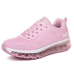 gojiang Laufschuhe Sportschuhe Herren Damen Straßenlaufschuhe Turnschuhe Modisch Atmungsaktiv rutschfest Sneakers Fitness Schuhe Purepink-42 von gojiang