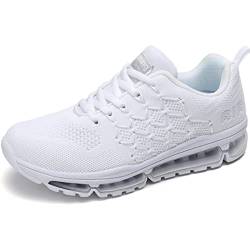 gojiang Laufschuhe Sportschuhe Herren Damen Straßenlaufschuhe Turnschuhe Modisch Atmungsaktiv rutschfest Sneakers Fitness Schuhe Purewhite-36 von gojiang