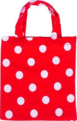 Einkaufsbeutel rot mit weißen Pünktchen für den Kinder Kaufladen, 4er Set von goki