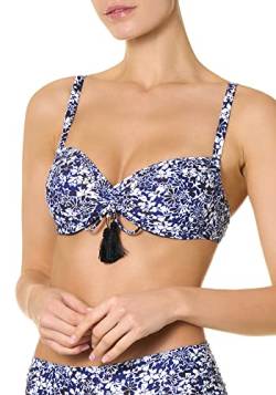 goldenpoint Bikini Damen Badeanzug BH mit Bügeln Riviera, Farbe Blau, Größe 85 von goldenpoint