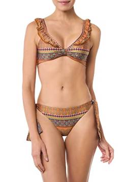 goldenpoint Bikini Damen Badeanzug Fester Triangel-BH Malindi, Farbe Mehrfarbig, Größe 85 von goldenpoint