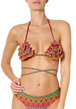 goldenpoint Bikini Damen Badeanzug Triangel-BH Rüschen Liberty Villa, Farbe Mehrfarbig, Größe 80 von goldenpoint