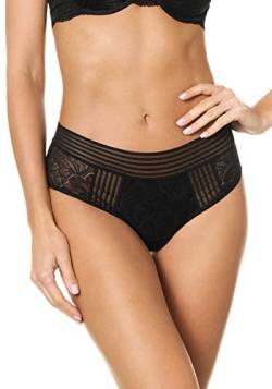 goldenpoint Damen Slip Hohe Taille Petals, Farbe Schwarz, Größe XL von goldenpoint