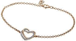 Goldmaid Damen-Armband Herz 925 Sterlingsilber rotvergoldet weiße Zirkonia von goldmaid