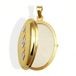 Goldmaid Damen-Medallion 333 Gelbgold 1 Diamant 0,005 Karat Herzen Weißgold von goldmaid