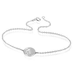 goldmaid Damen -Armband 925 Sterlingsilber 9 Zirkonia weiß Ankerkette 18 cm von goldmaid