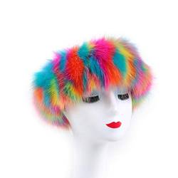 goodluxx Frauen-Winter-Pelz-Plüsch-Stirnband mit elastischem mehrfarbigem Ohrwärmer-Ohrenschützer Pelz-Plüsch-Breites Stirnband 10# von goodluxx
