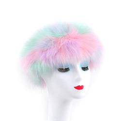 goodluxx Frauen-Winter-Pelz-Plüsch-Stirnband mit elastischem mehrfarbigem Ohrwärmer-Ohrenschützer Pelz-Plüsch-Breites Stirnband 8# von goodluxx
