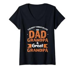 Damen Dinge im Leben sind Papa, Opa und Urgroßvater T-Shirt mit V-Ausschnitt von grandpa & grandad Gift Ideas