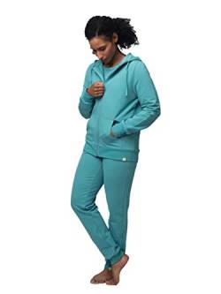 greenjama Damen Hoodie in weicher Sweat Qualität, GOTS-Zertifiziert Sweatjacke, Topaz, 42 von greenjama