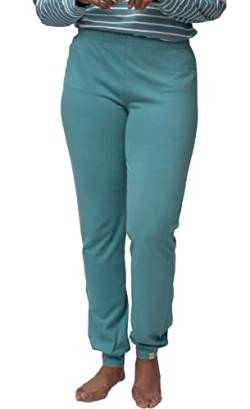 greenjama Damen Jersey-Hose, GOTS-Zertifiziert Pyjamaunterteil, Topaz, 36 von greenjama