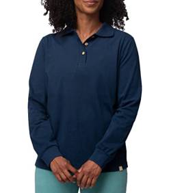 greenjama Damen Langarm-Shirt mit Polo-Kragen, GOTS-Zertifiziert Pyjamaoberteil, Ultramarin, 36 von greenjama