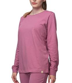 greenjama Damen Langarm-Shirt mit Woll-Anteil, GOTS-Zertifiziert Pyjamaoberteil, Grape, 36 von greenjama