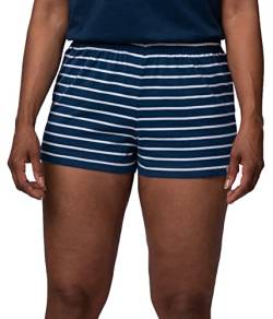 greenjama Damen Shorts Ringel, GOTS-Zertifiziert Pyjamaunterteil, Ultramarin, 36 von greenjama