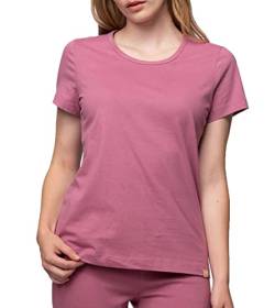 greenjama Damen T-Shirt aus Single Jersey, GOTS-Zertifiziert Pyjamaoberteil, Grape, 36 von greenjama