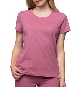 greenjama Damen T-Shirt aus Single Jersey, GOTS-Zertifiziert Pyjamaoberteil, Grape, 42 von greenjama