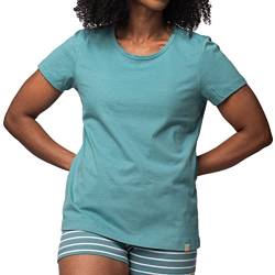 greenjama Damen T-Shirt aus Single Jersey, GOTS-Zertifiziert Pyjamaoberteil, Topaz, 36 von greenjama