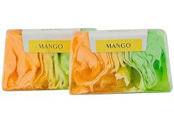 Mango Seifen, Blockseife, Naturseife mit Duft, vegan, festes Duschgel, für alle Hauttypen, Soap Bar für Gesicht, Körper, Haare, 100 Gramm von greenum GIFTS OF NATURE
