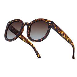 grinderPUNCH Klassische, runde, polarisierte, übergroße Retro-Sonnenbrille für Damen, trendige UV400-Gläser im Vintage-Stil von grinderPUNCH