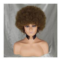 Perücken Afro-Perücken for schwarze Frauen, kurze lockige Afro-Perücke, federnd, riesige, flauschige Puff-Perücken, Premium-Synthetik for Cosplay und den Alltag Damenperücke (Color : 2) von guiling-1986