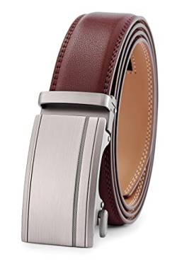 guvoosm Gürtel Herren,Leder Automatik Gürtel Für Herren Business Anzug Gürtel-3,5cm Breite-800-140-Brown 6033 von guvoosm