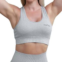 gymxpro® Sport Crop-Top für Damen, nahtlos – Kompression Medium Stretch und atmungsaktiv – BH mit abnehmbarem Pad für Fitness Gym Yoga Running Crossfit von gymxpro