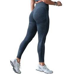 gymxpro® Sport-Leggings für Damen, hohe Taille, Push-up-Kompression, Stretch und atmungsaktiv, nahtlose Butt Lift-Leggings für Fitness, Fitnessstudio, Yoga, Running, Crossfit, einfarbig, meliert, von gymxpro