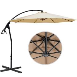 habeig Ampelschirm BEIGE WASSERDICHT 3,0m Schirm 300cm mit PVC Beschichtung Sonnenschirm Marktschirm von habeig