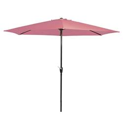 habeig Sonnenschirm Marktschirm Kurbelschirm 300cm in lila, rosa oder rot 3m mit 6 Streben (Rosa #53026) von habeig