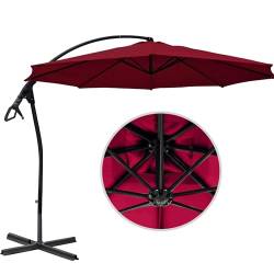 habeig WASSERDICHT Ampelschirm 3m Bordeaux rot durch PVC Schirm 300cm Sonnenschirm von habeig