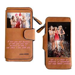 haellerry Individuelle Foto-Brieftasche der Frauen, Personalisiertes Brieftaschengeschenk für Frau, Mutter und Freundin, (Farbdruck Braun) von haellerry
