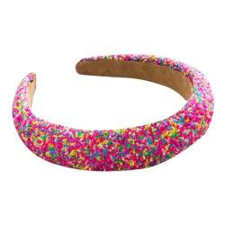 Knoten-Glitzer-Haarband, weiches Stirnband, Bar, Bühne, Singen, Tanz, Party, Stirnband, Glitzer-Haarschmuck für Damen und Mädchen (Hot Pink-a, Einheitsgröße) von hahuha