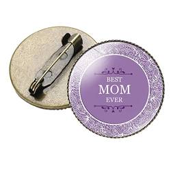 Kreative Vintage-Brosche mit Strassverzierungen "Best Mom", Muttertagsgeschenk, Geschenk, gute Sache, Brosche für Frauen (A, Einheitsgröße), Metall, Kein Edelstein von hahuha