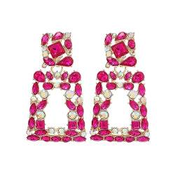 Valentinstag Ohrringe für Frauen Rosa Herz Ohrringe Hot Pink Ohrringe für Frauen Liebhaber Ohrringe Rechteck Baumeln Ohrringe Quaste Ohrringe Ohrringe für Frauen baumeln, Einheitsgröße, Kunststoff, von hahuha