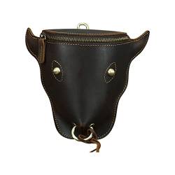 Walking Waist Pack for Women Head Layer Leather Leather Waist Bag Men'S Retro Cool Cow Head Hanging Bag Wear Waist Belt Cell Phone Bag Leather Bull Head Fanny Pack Phone Yoga Shorts High Waist Pack von hahuha
