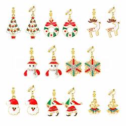 hahuha Earnings for Womens Christmas Earrings Santa Snow Christmas Tree Ear Clip Christmas Earrings Creative Design for Everyone Sensitive Ears Stud Earrings, rot, Einheitsgröße, Baumeln von hahuha