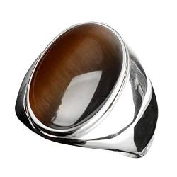 hahuha Ringe für Frauen Edelstahl Künstliche Katzenauge Stein Ring Titan Stahl Ring Ringe Bunt, U, 9 von hahuha