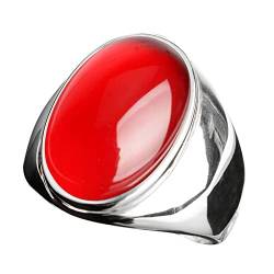hahuha Ringe für Herren Verstellbarer Edelstahl Künstlicher Katzenaugenstein Ring Titan Stahl Ring Ringgröße 8, N, 34 von hahuha