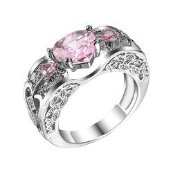 hahuha Western-Ring-Set, kreativer Damen-Zirkon-Schmuck, herzförmiger Schmuck, Damenring, Valentinstagsgeschenk, Ringe für Teenager und Herren, 9, Kupfer, Kein Edelstein von hahuha