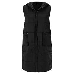 hahuha Windbreaker Winterjacke Damen Trachten Mittlere Länge gepaart über verdickte lose Baumwollkleidung Große Damen-Baumwollkleidung Cape Damen (g-Black, XXXXXL) von hahuha