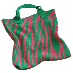 haiaxx 2023 gewebte Hobo-Tasche, Vintage-gestreifte Tasche, lässige Handtasche, große Kapazität, Shopper-Umhängetasche für Damen, modische Tragetasche von haiaxx
