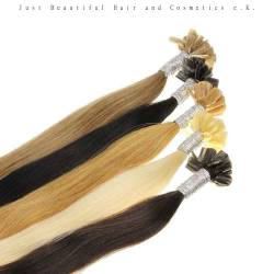 hair2heart 200 x 1g Echthaar Bonding Extensions, glatt - 50cm - #27 dunkelgoldblond, Keratin Haarverlängerung Bondings von hair2heart