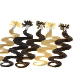 hair2heart 200 x 1g Echthaar Microring Loop Extensions, 50cm - glatt - #14 dunkelblond - Loops Haarverlängerung von hair2heart