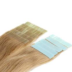 hair2heart 30 x Tape In Extensions aus Echthaar, 50cm, 2,5g Strähnen, glatt - Farbe 10 rehbraun von hair2heart