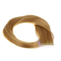 hair2heart 40 x Tape In Extensions aus Echthaar, 50cm, 2,5g Strähnen, glatt - Farbe 12 honigblond von hair2heart