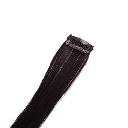 hair2heart Bunte Clip In Haarsträhnen Haarverlängerung für Kinder, glatte Hightlight Extensions aus Kunsthaar - #850 Blauschwarz, 60cm von hair2heart