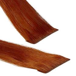 hair2heart Premium Invisible Tape Extensions Echthaar - 40 Tapes 60cm Kupferrot von hair2heart